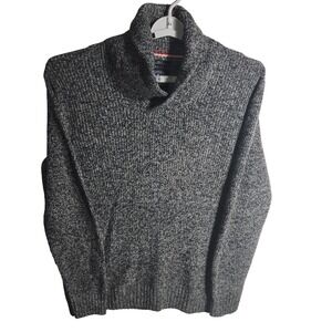 American Eagle Outfitters Men's Athletic Fit Shawl Collar Sweater L/G‎ Gray Knit